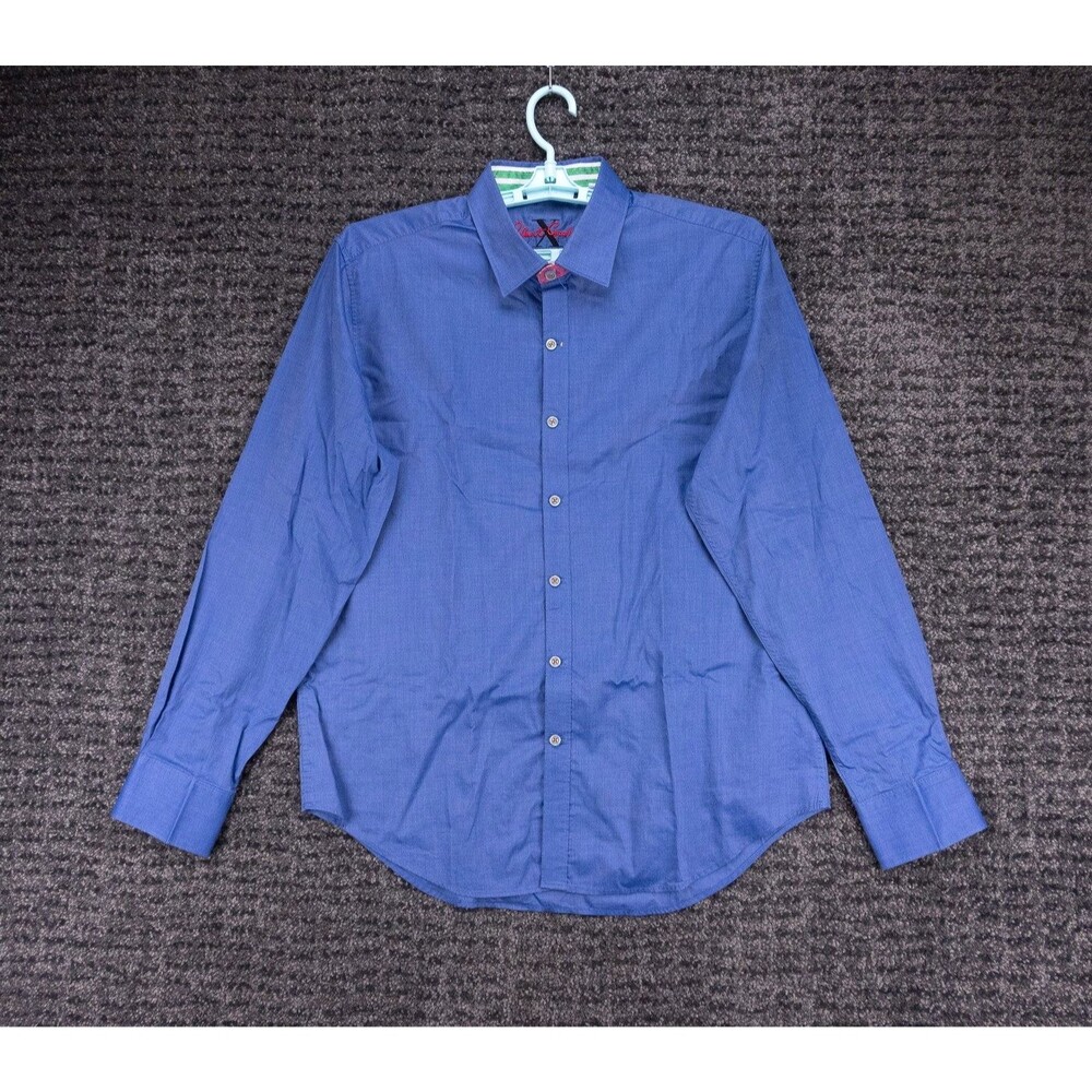 Robert Graham Shirt Mens XL Blue Tailored Fit Long Sleeve Casual Designer Preppy